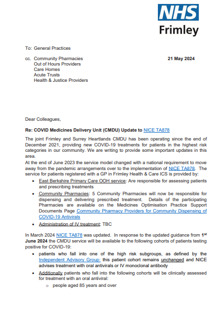 Community pharmacy providers for community dispensing of COVID-19 antivirals