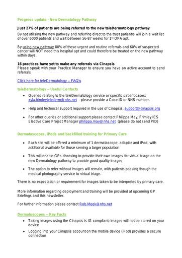 teleDermatology & dermatoscopes GP Bulletin 21 12 22