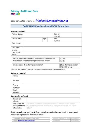 Referral to MOCH team