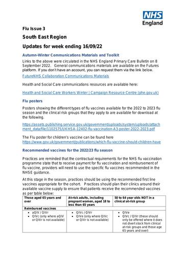 20220916 SE Flu Update   Issue 3