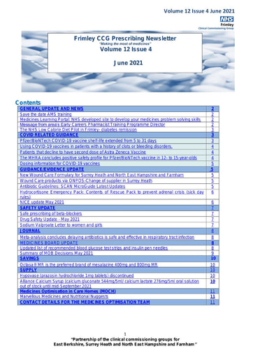 Frimley CCG prescribing newsletter June 2021