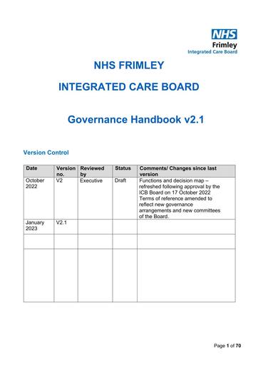 Frimley ICB Governance Handbook