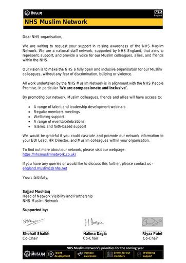 NHS Muslim Network   Information