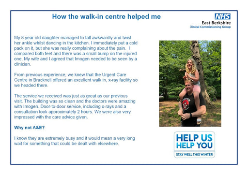 Case study 2: How the walk-in centre helped me