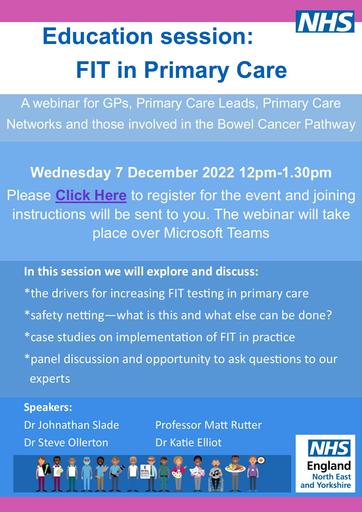 Education Session FIT in Primary Care