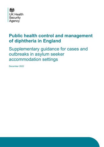 30 11 22 Diphtheria Asylum Seekers supplementary guidance 30 november 2022