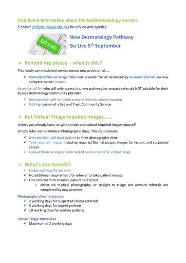 Additional info on teledermatology