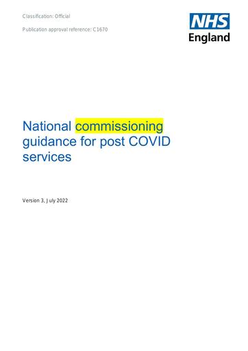 C1670 National commissioning guidance for post COVID services July 2022