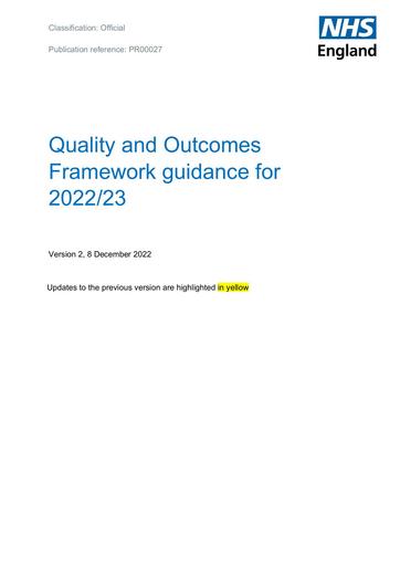 PRN00027 Quality and Outcomes Framework guidance for 2022 23 version 2 December 2022