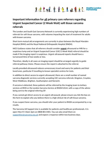 Urgent notice for PC referrals 081222
