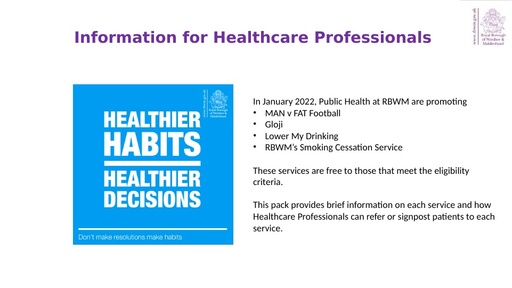 Healthier Habits Campaign HCPs