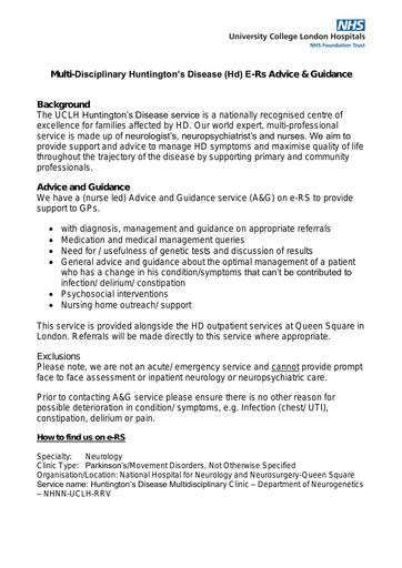 AG e RS UCLH HD Service