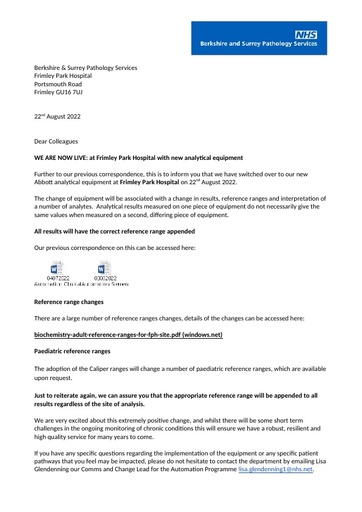 22082022 Siemens Abbott Assay Biases Comms 4th wave FPH