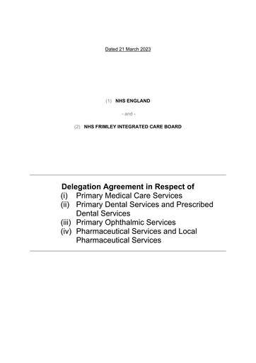 Delegation Agreement