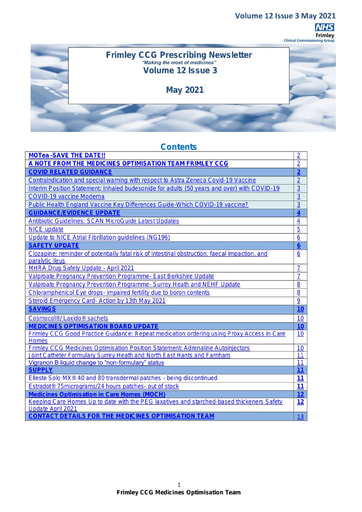 Frimley CCG prescribing newsletter May 2021
