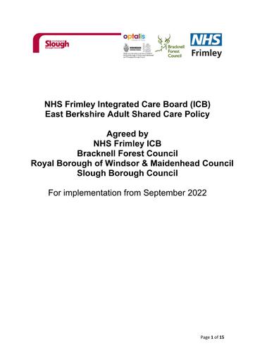 20220909 East Berkshire Adult Shared Care Policy
