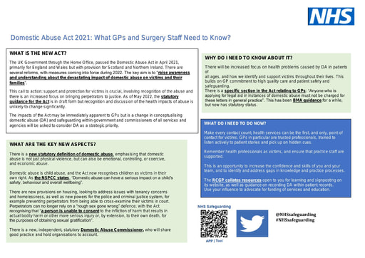 DA GPs and Surgery Staff RR May 2022