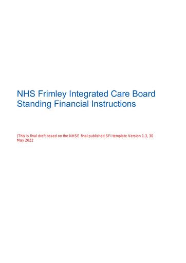 Standing financial instructions