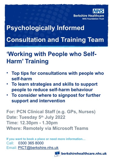 PICT 05 07 22 Working with People who Self Harm Flyer 1 hour (002)