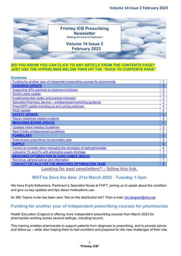 Frimley ICB prescribing newsletter February 2023