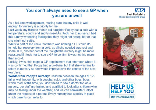 Case study 3: You don’t always need to see a GP when you are unwell