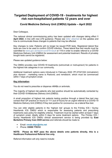 CMDU Update Targeted Deployment GP email  07 04 2022 (letter 03) v1