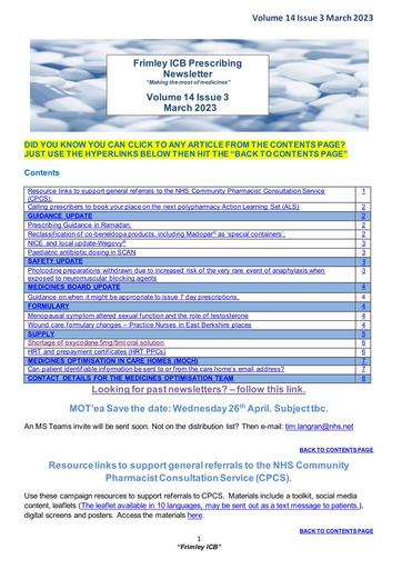 Frimley ICB prescribing newsletter March 23
