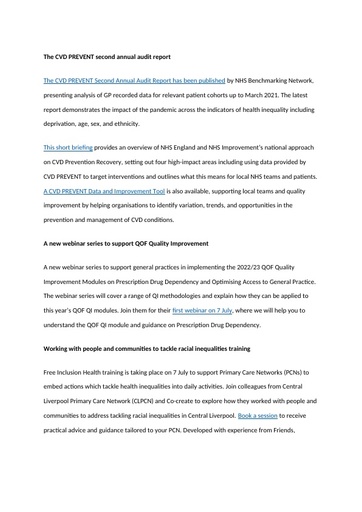 The CVD PREVENT second annual audit report