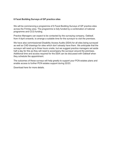 Facet surveys draft para for bulletin