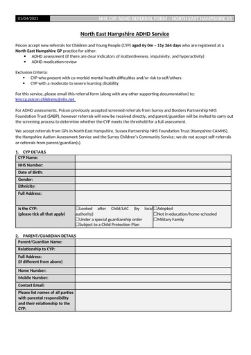 ADHD NEH Referral Form July 2022