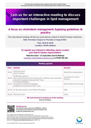 K&M Lipid Guidelines Meeting Invite   4 or 11 Aug 2022