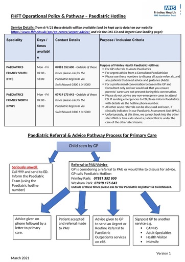 Paediatric Hot lines referral Process 23 03 2021 v3 (002) final (002)