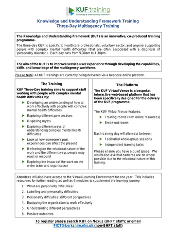 KUF Information Sheet