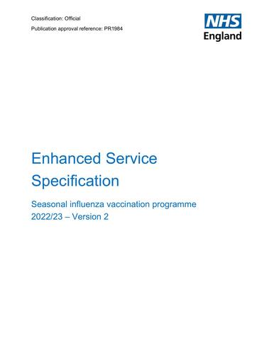 B1984 Seasonal influenza vaccination 2022 23 ESS for GPs 260922