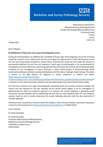 Withdrawal of sugar chromatography