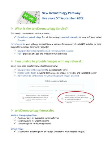 TeleDermatology service info