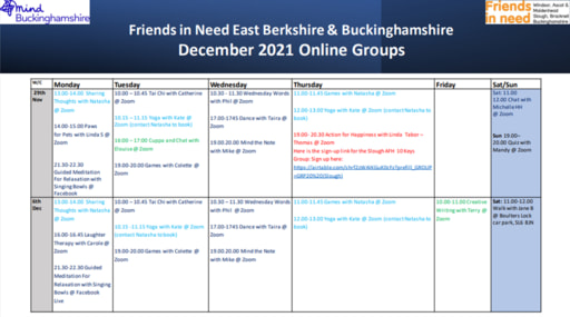 Friends in Need online services screenshot