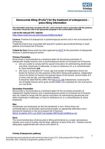Denosumab prescribing information