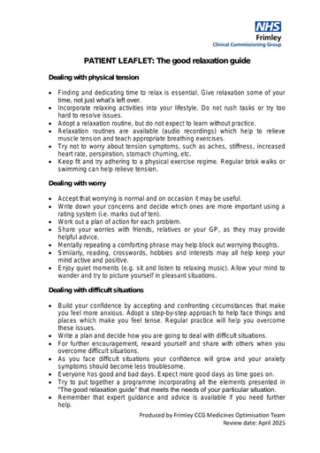 Good relaxation guide