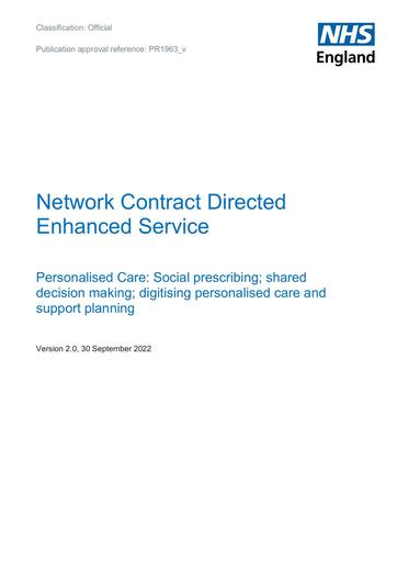 B1963 v Network Contract Personalised Care Guidance September 2022