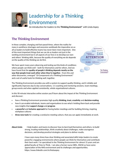 Thinking Environment Session for Frimley Leaders June 2022 final