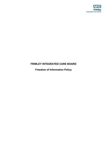 NHS Frimley ICB Freedom of Information Policy v1 0