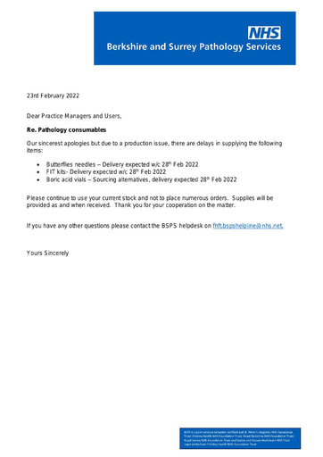 2022 02 23 Supply Shortage Comms