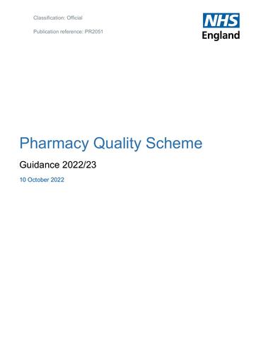 B2051 Pharmacy Quality Scheme guidance 2022 23 101022