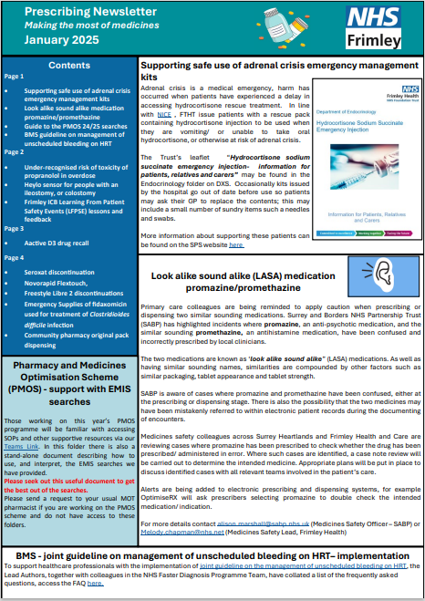 Frimley ICB prescribing newsletter January 2025